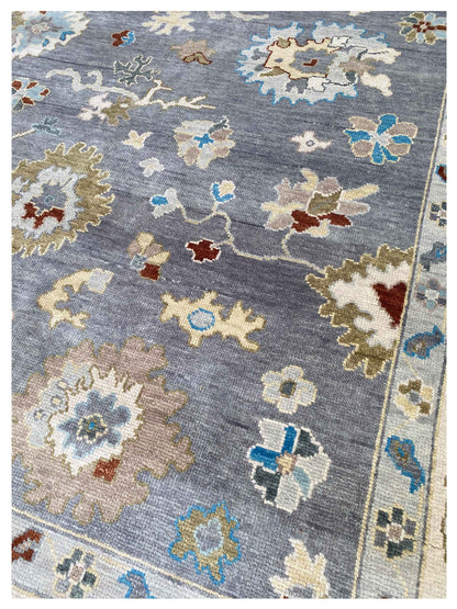 Artisan Blossom-2 Grey Beige Traditional Knotted Rug