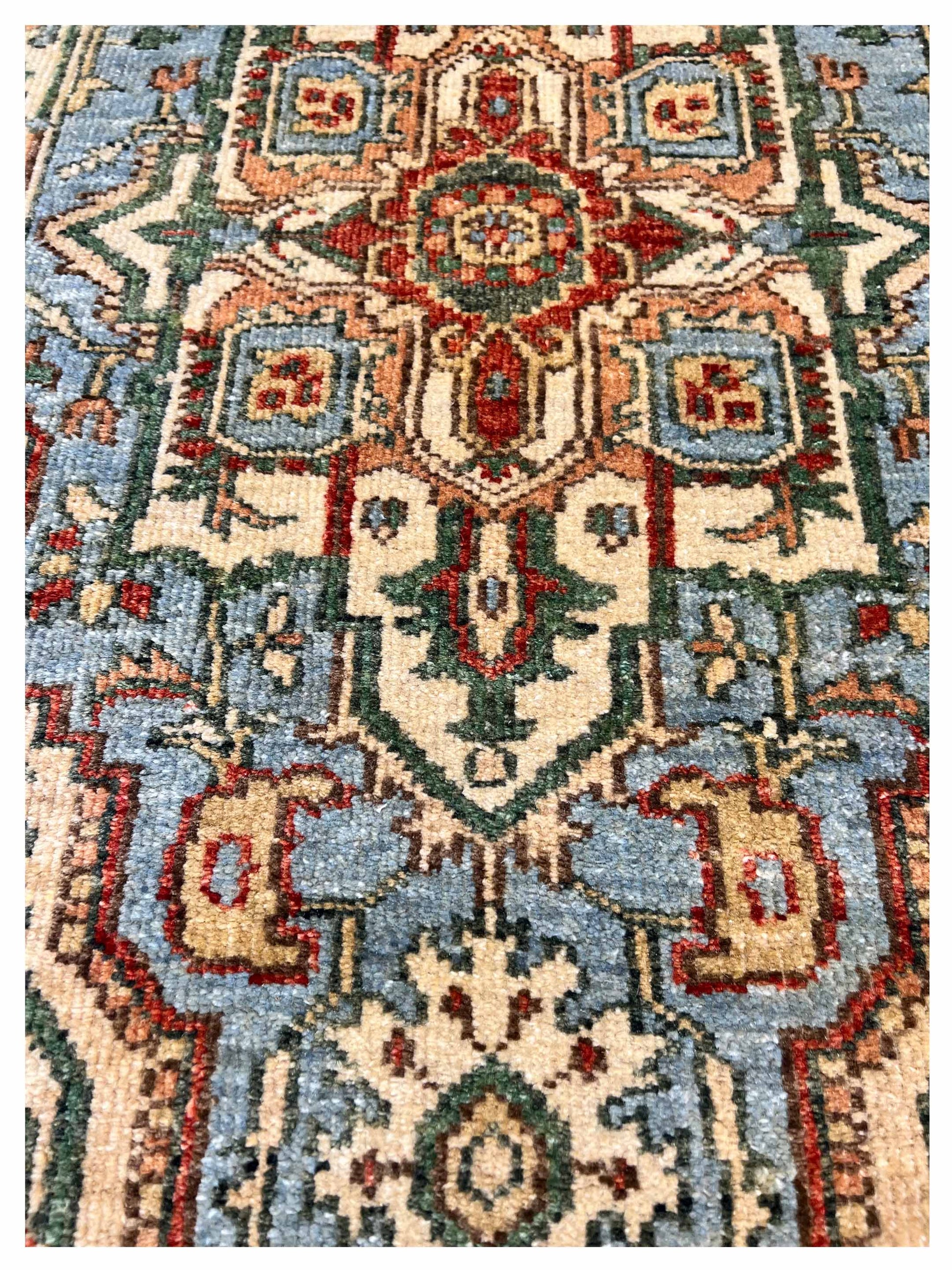 Super Sarapi Lt.Blue Ivory Traditional Knotted Rug – Atlanta Designer Rugs