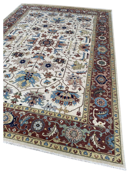 Artisan Sarapi  Ivory Rust Traditional Knotted Rug