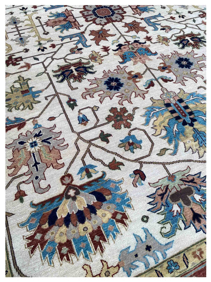 Artisan Sarapi  Ivory Rust Traditional Knotted Rug