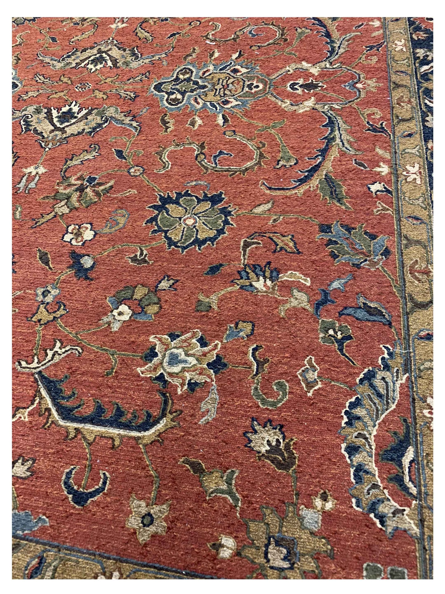 Artisan Sandra  Rust Navy Traditional Knotted Rug