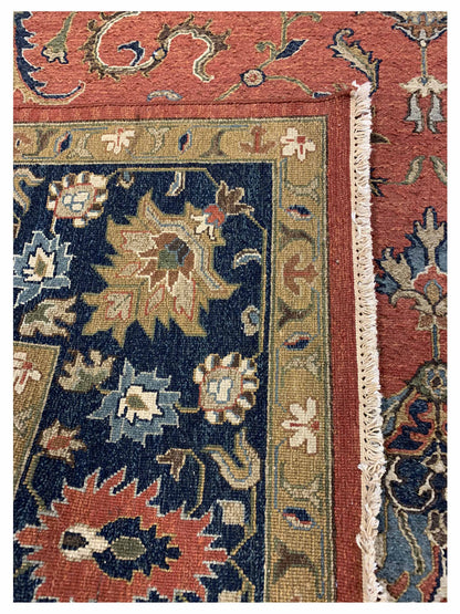 Artisan Sandra Rust Navy Traditional Knotted Rug - Rugs - Artisan - Atlanta Designer Rugs