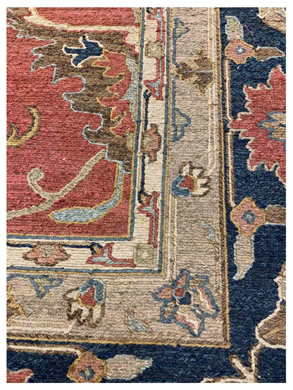 Artisan Sandra Rust Navy Traditional Knotted Rug - Rugs - Artisan - Atlanta Designer Rugs