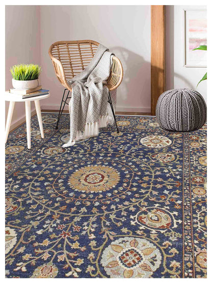 Artisan Sandra Navy Traditional Knotted Rug - Rugs - Artisan - Atlanta Designer Rugs