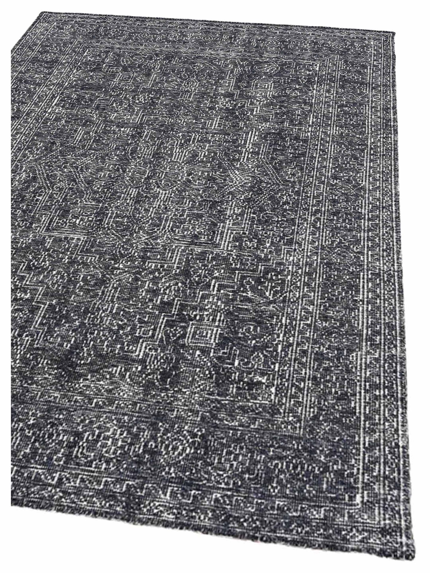 Artisan Serenade  Ivory Blue Transitional Knotted Rug