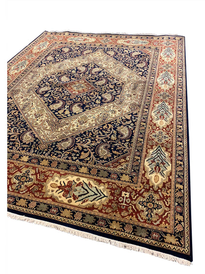 Artisan Michelle Navy Rust Traditional Knotted Rug - Rugs - Artisan - Atlanta Designer Rugs