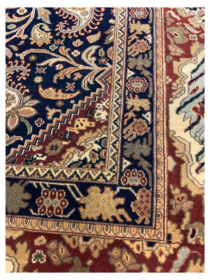 Artisan Michelle Navy Rust Traditional Knotted Rug - Rugs - Artisan - Atlanta Designer Rugs