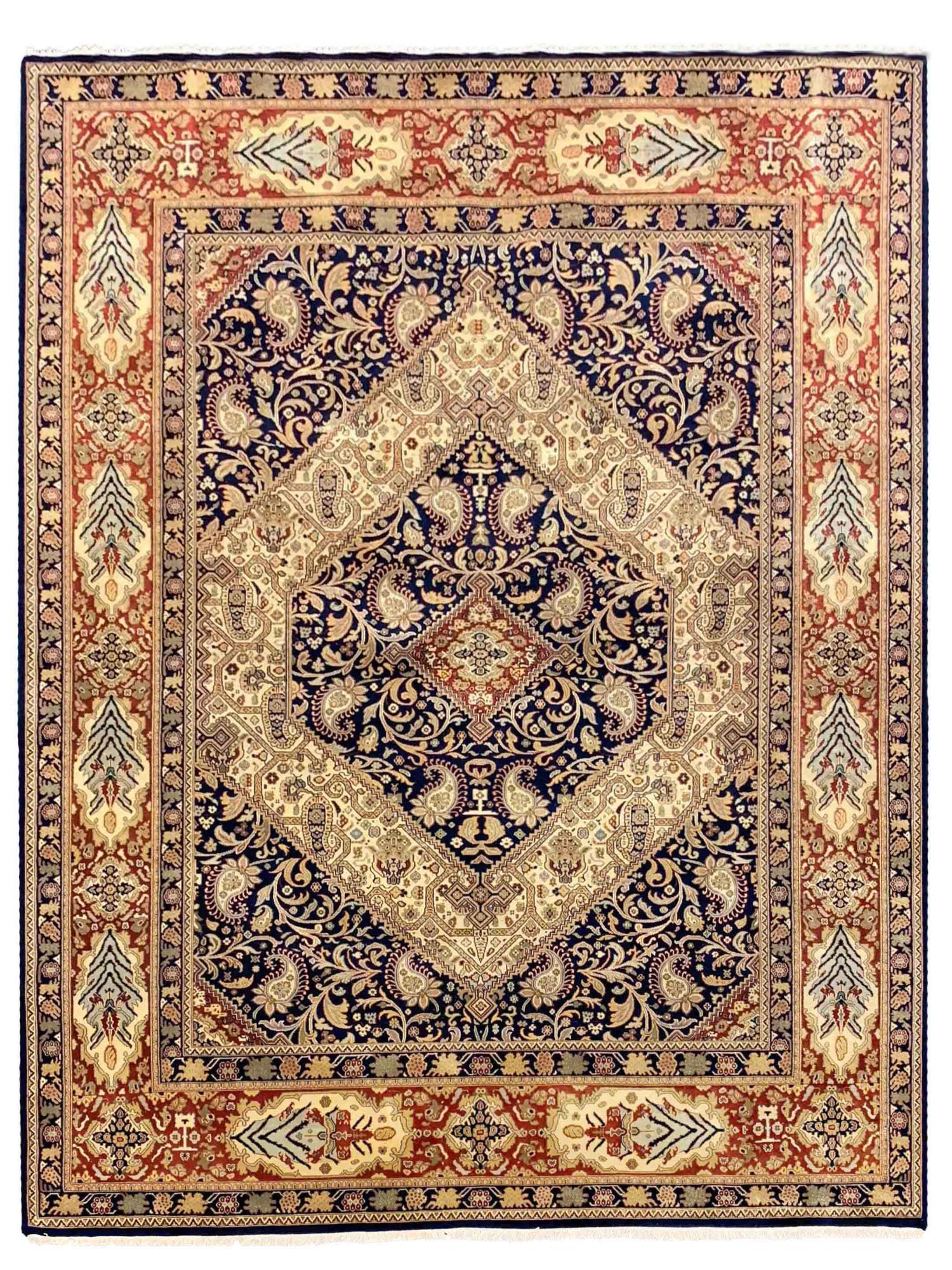 Artisan Michelle Navy Rust Traditional Knotted Rug - Rugs - Artisan - Atlanta Designer Rugs