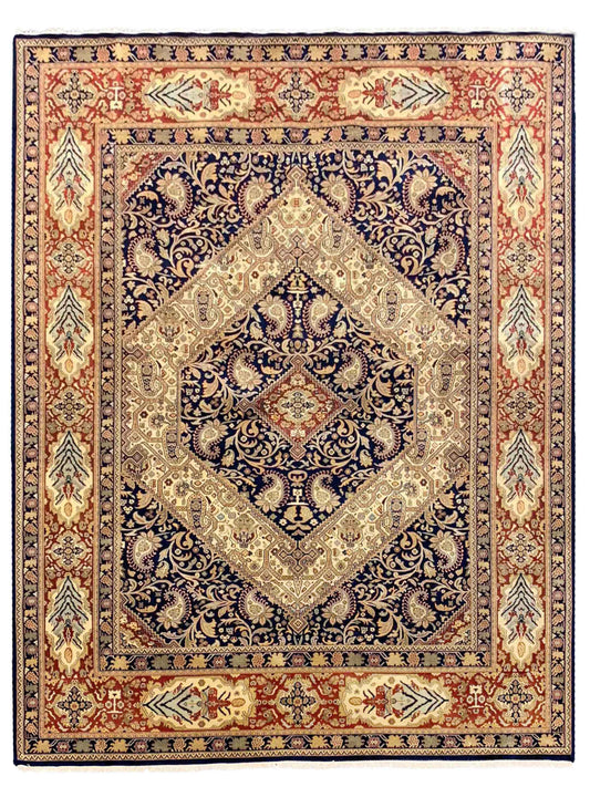 Artisan Michelle Navy Rust Traditional Knotted Rug - Rugs - Artisan - Atlanta Designer Rugs