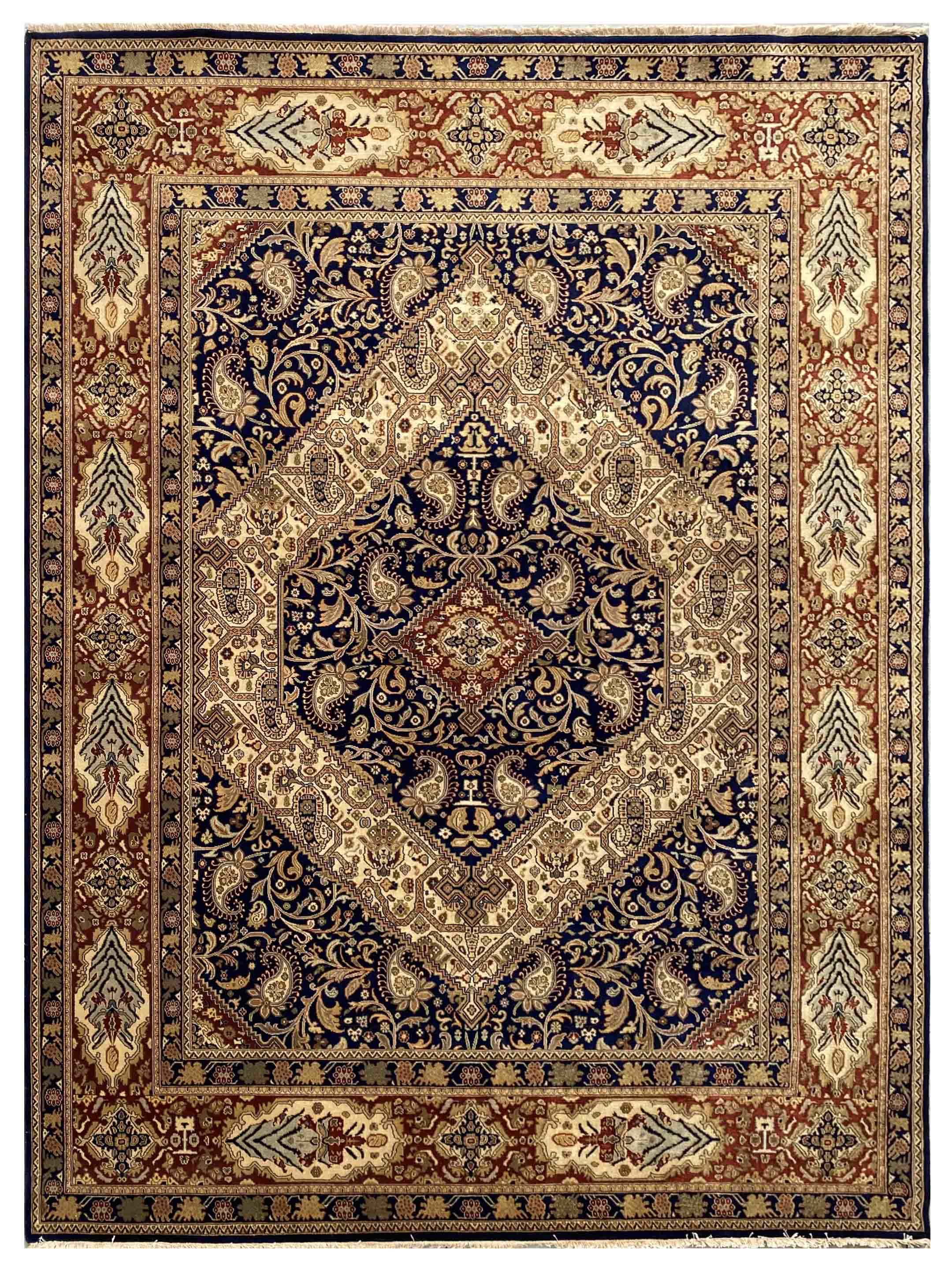 Artisan Lynda Navy Rust Traditional Knotted Rug – Atlanta Designer Rugs