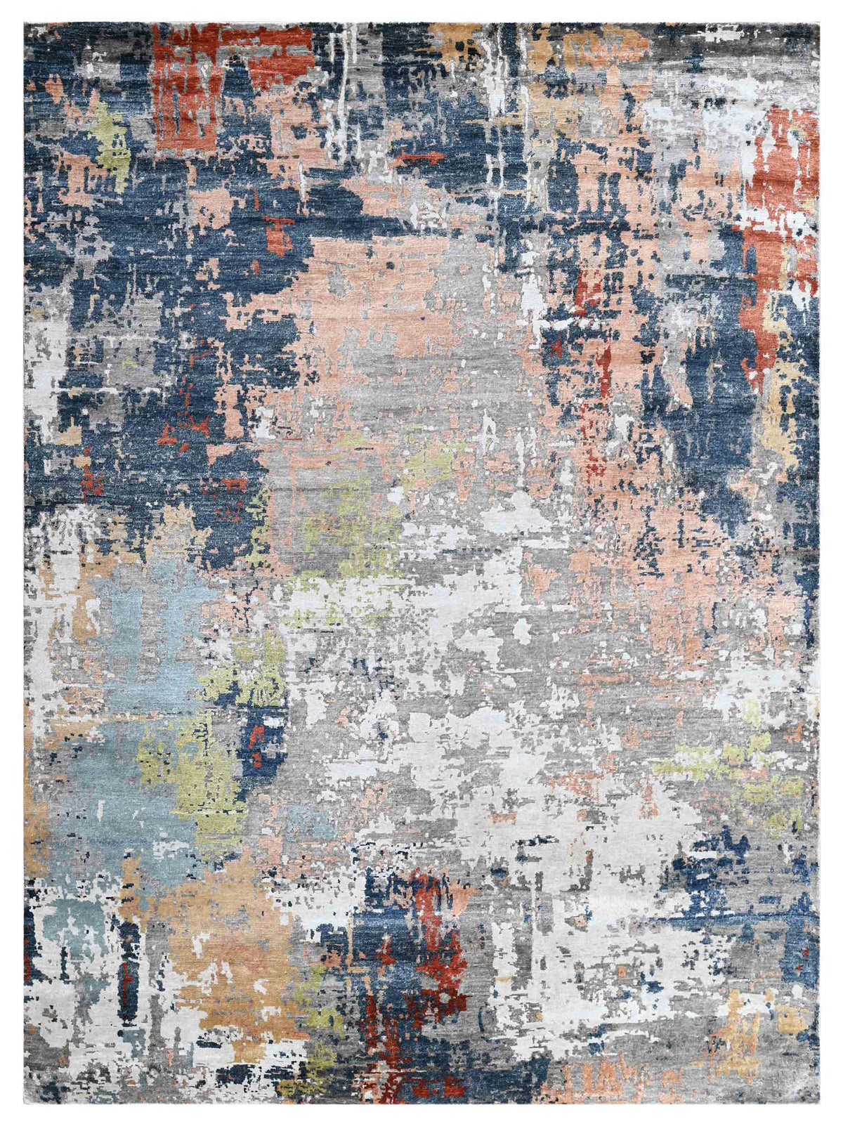 Toni Rug Artisan Toni Silver Multi Contemporary Knotted Rug – Atlanta Designer Rugs