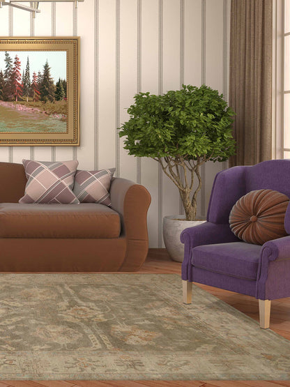 Artisan Julie Grey Beige Traditional Knotted Rug - Rugs - Artisan - Atlanta Designer Rugs