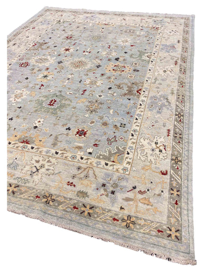 Artisan Tyra Aqua Beige Traditional Knotted Rug - Rugs - Artisan - Atlanta Designer Rugs