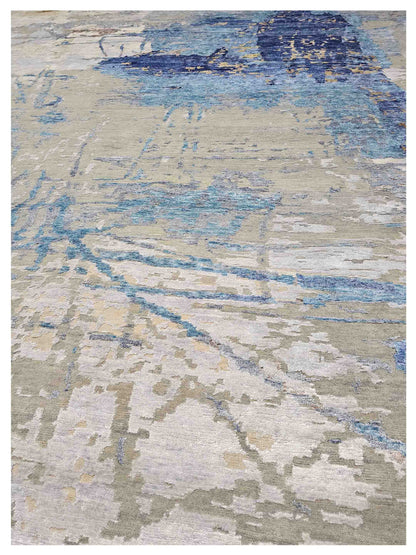 Artisan Tawny  Silver Blue Transitional Knotted Rug