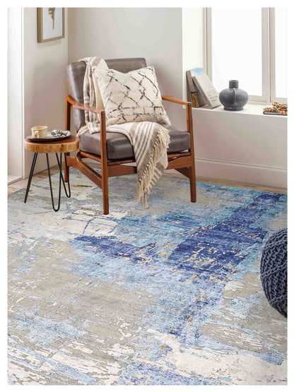 Artisan Tawny  Silver Blue Transitional Knotted Rug