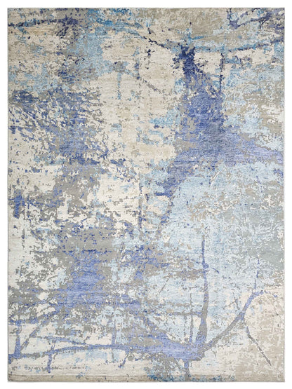Artisan Tawny Silver Blue Transitional Knotted Rug - Rugs - Artisan - Atlanta Designer Rugs