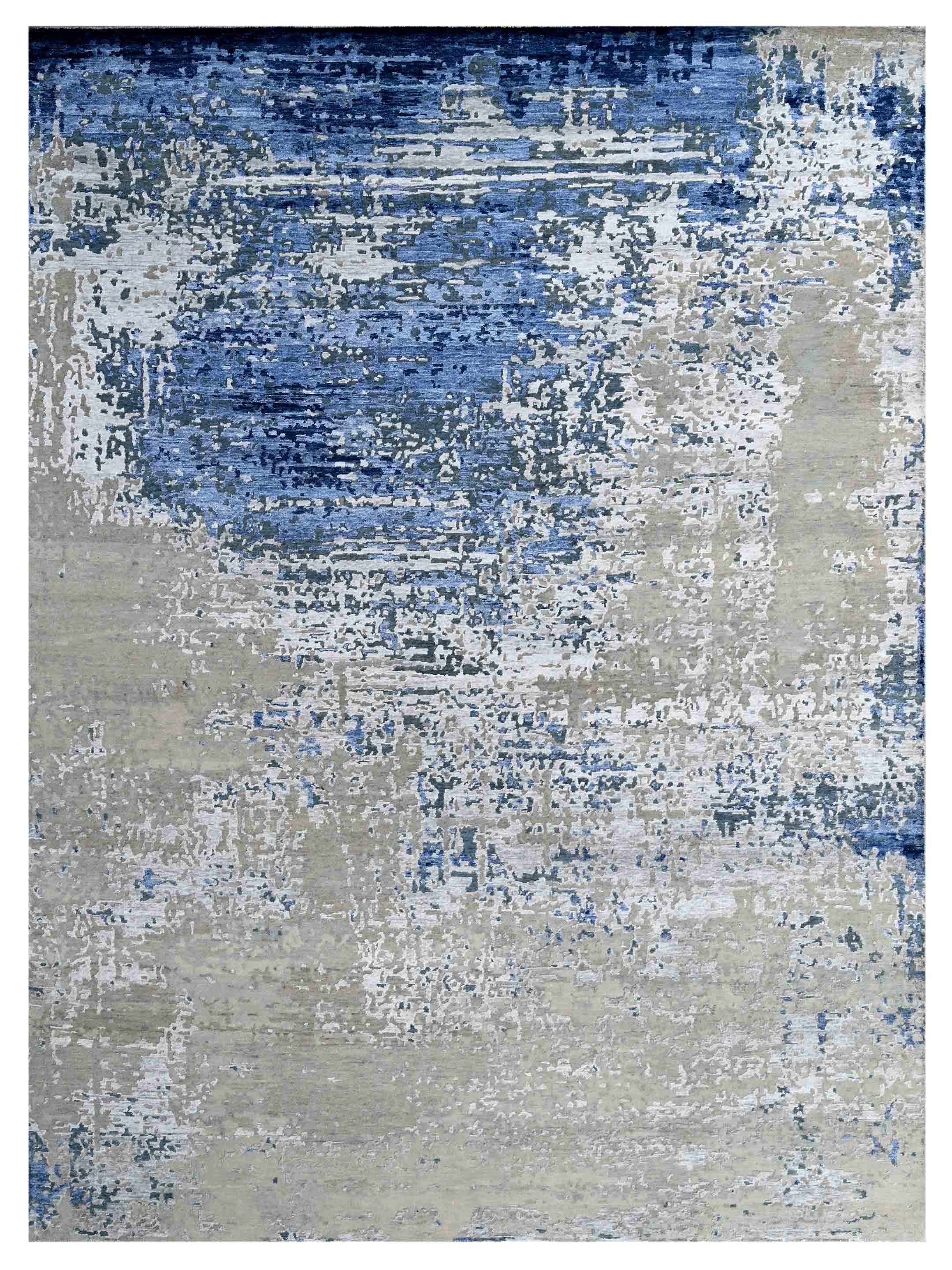 Blue Rug Designer Artisan Tawny Blue Contemporary Knotted Rug – Atlanta Designer Rugs