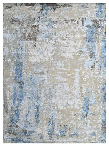 Artisan Tawny Silver Blue Contemporary Knotted Rug - Rugs - Artisan - Atlanta Designer Rugs