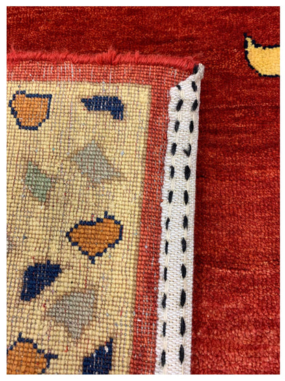 Artisan Lorraine Red Gold Modern Knotted Rug - Rugs - Artisan - Atlanta Designer Rugs