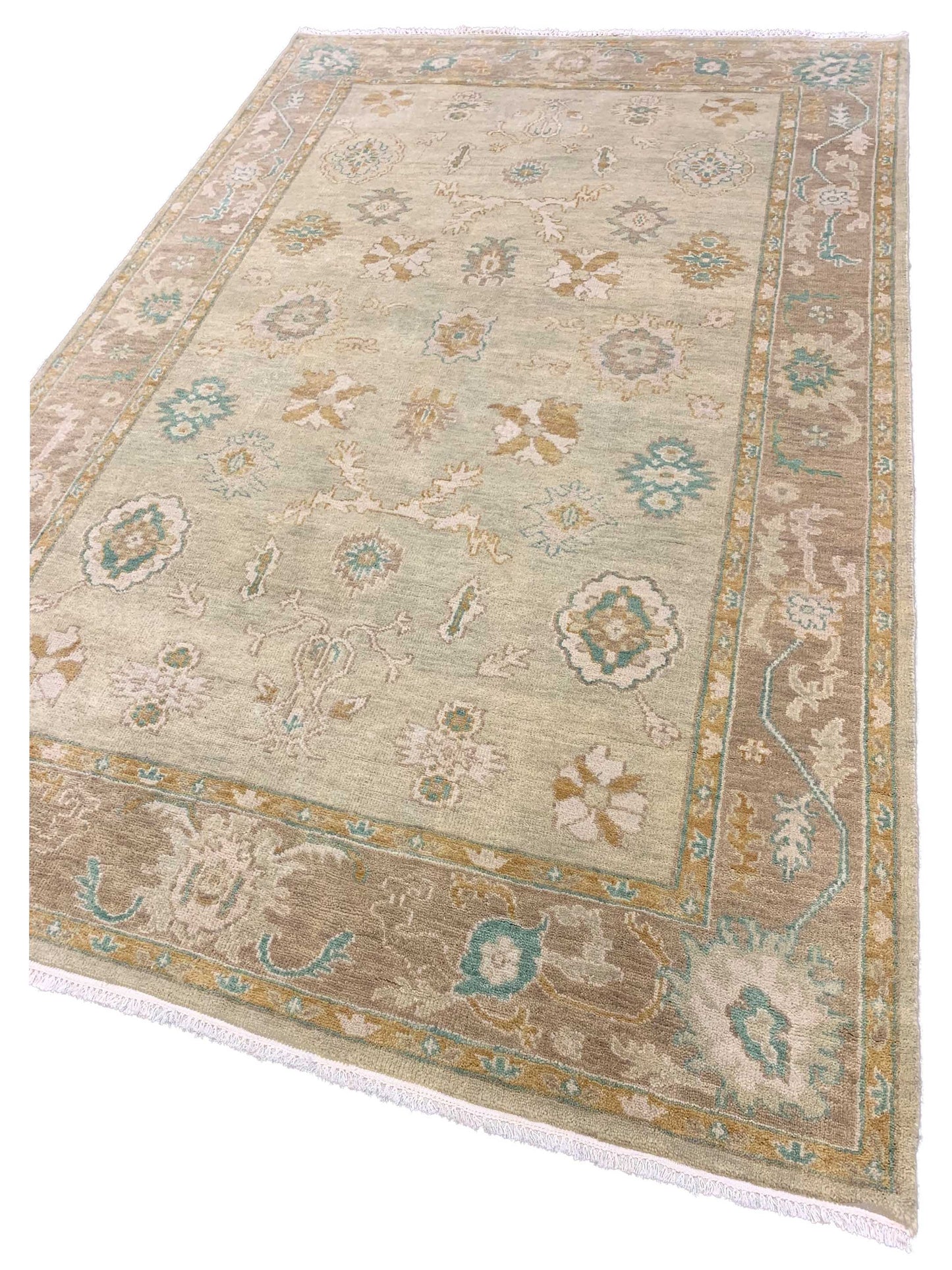 Artisan Uma  Beige Brown Traditional Knotted Rug