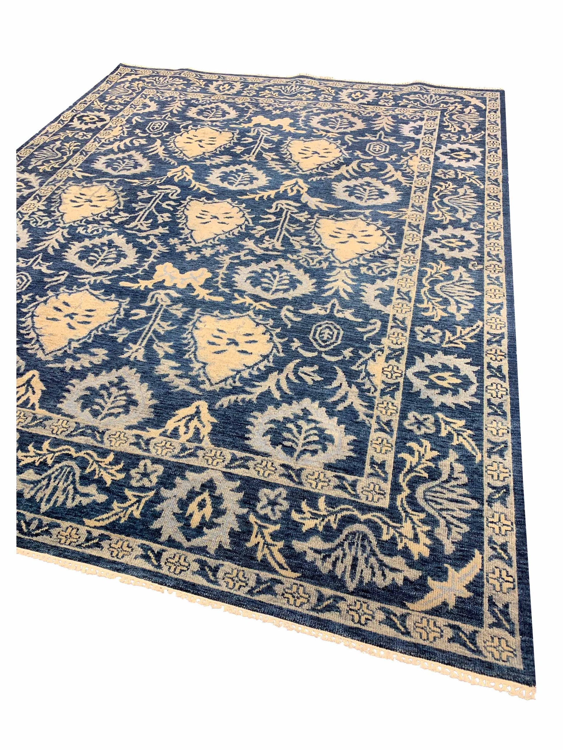 Emma Navy Traditional Knotted Rug - Handcrafted NZ Wool Rug – Atlanta ...