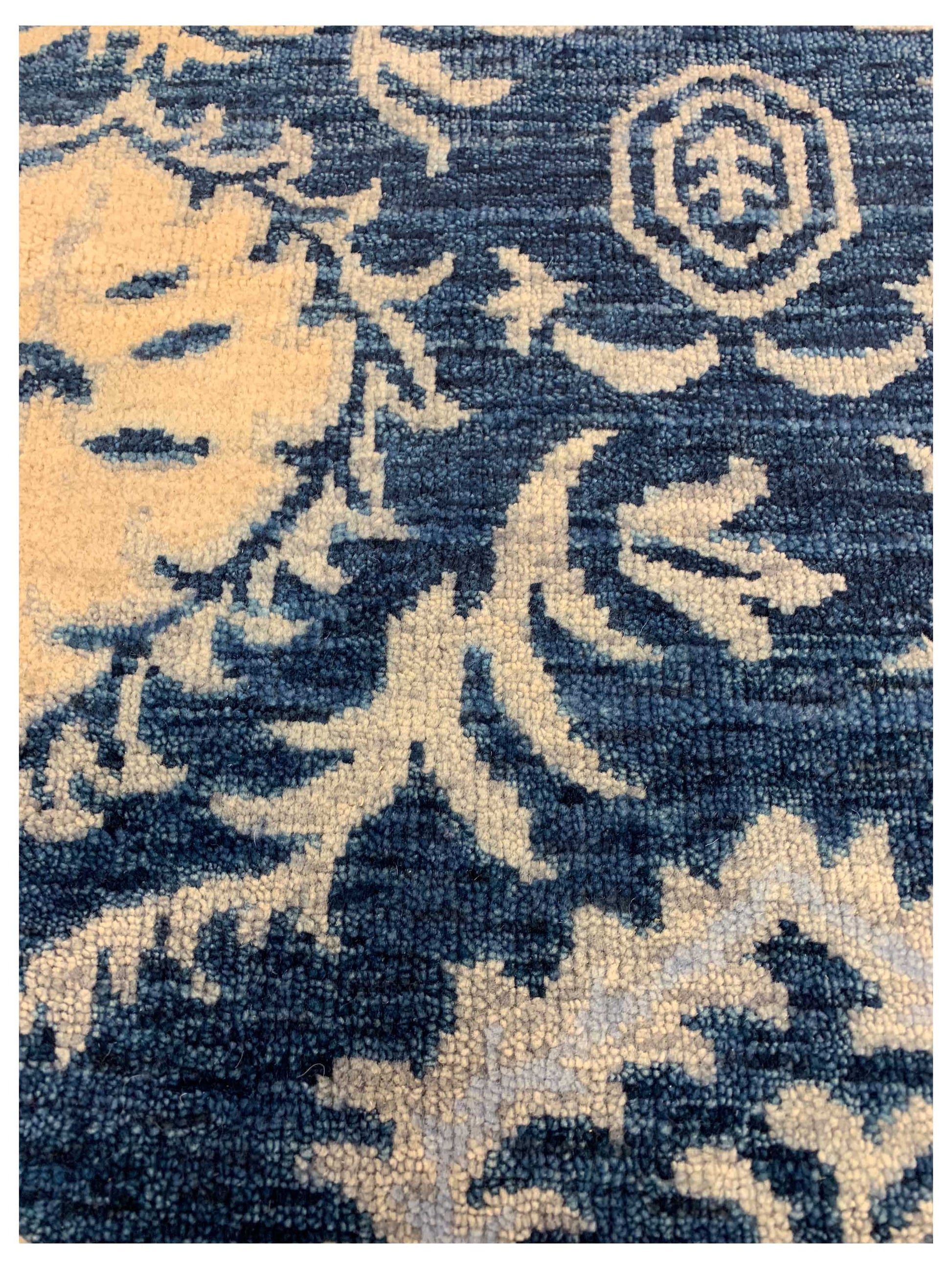 Emma Navy Traditional Knotted Rug - Handcrafted NZ Wool Rug – Atlanta ...