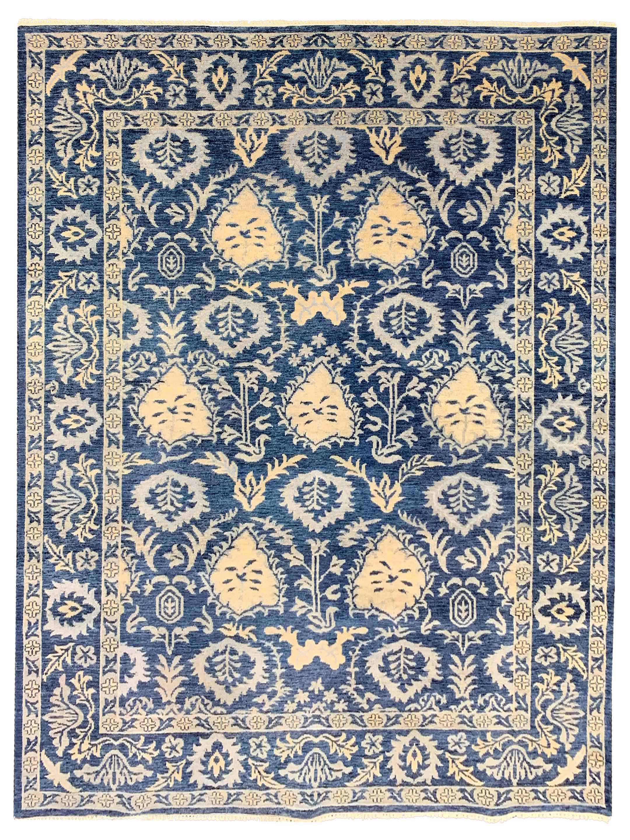 Emma Navy Traditional Knotted Rug - Handcrafted NZ Wool Rug – Atlanta ...