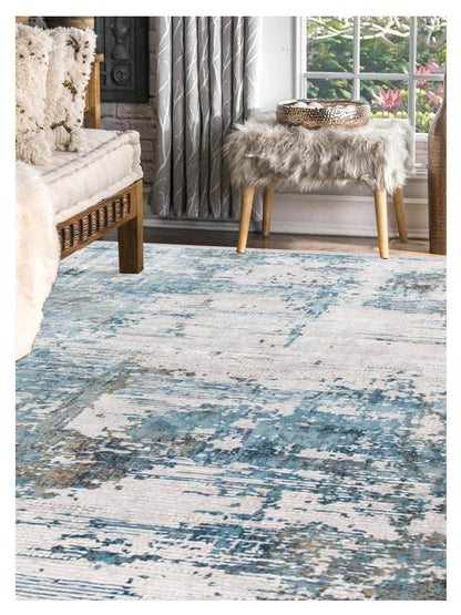 Limited Drew DD-653 IVORY BLUE Transitional Machinemade Rugs