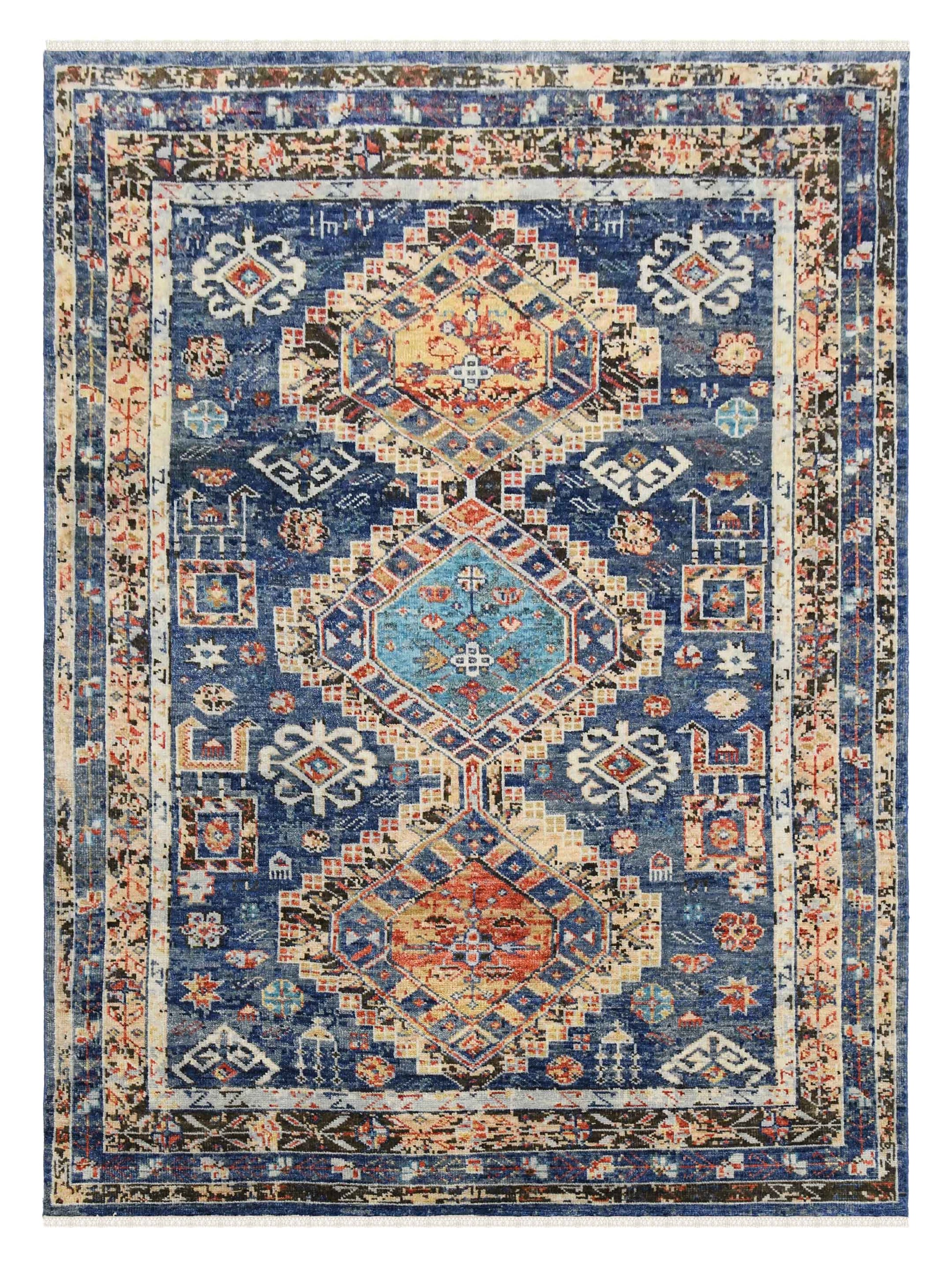 Limited Woodburn WOD-551 NAVY Traditional Knotted Rug