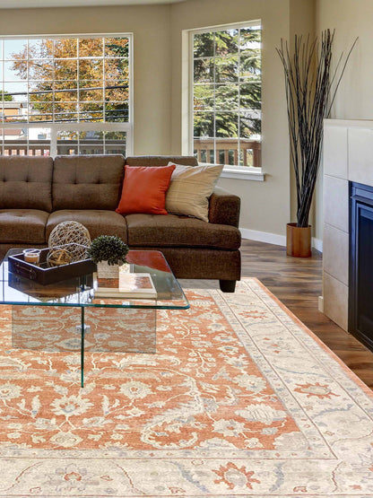 Artisan Julie Coral Beige Traditional Knotted Rug - Rugs - Artisan - Atlanta Designer Rugs