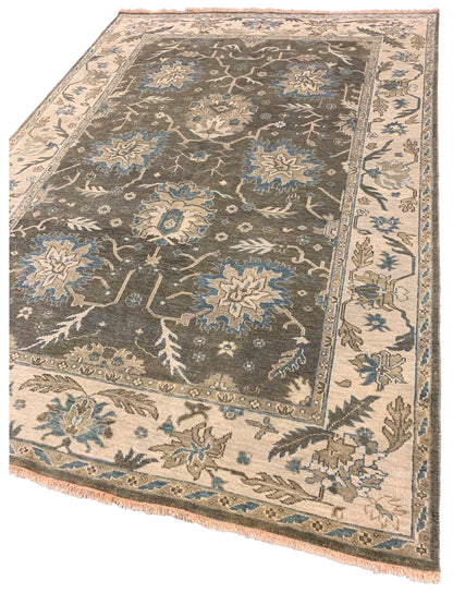 Artisan Cameron Charcoal Ivory Traditional Knotted Rug - Rugs - Artisan - Atlanta Designer Rugs