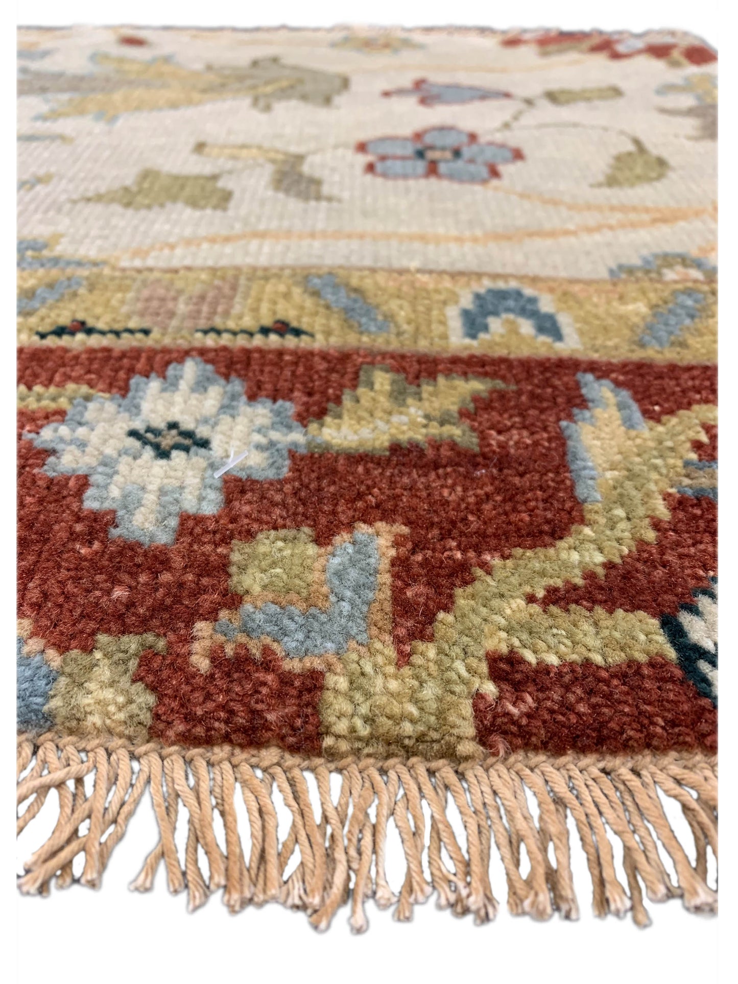 Artisan Cameron  Ivory Red Traditional Knotted Rug