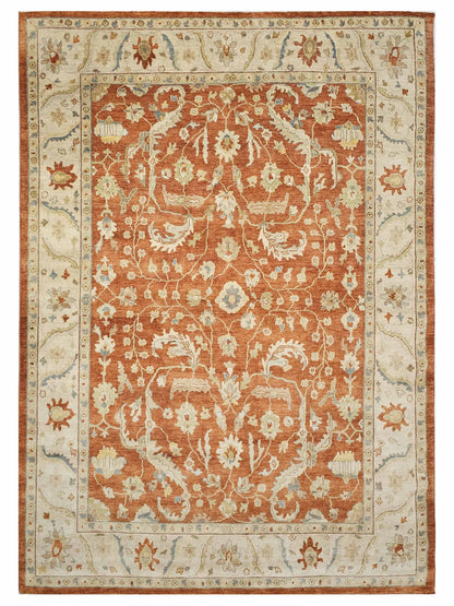 Artisan Julie Rust Beige Traditional Knotted Rug - Rugs - Artisan - Atlanta Designer Rugs