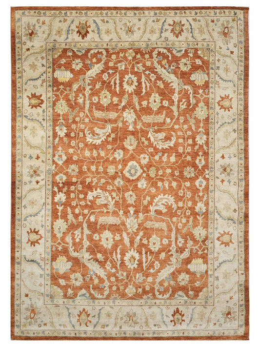 Artisan Julie Rust Beige Traditional Knotted Rug - Rugs - Artisan - Atlanta Designer Rugs
