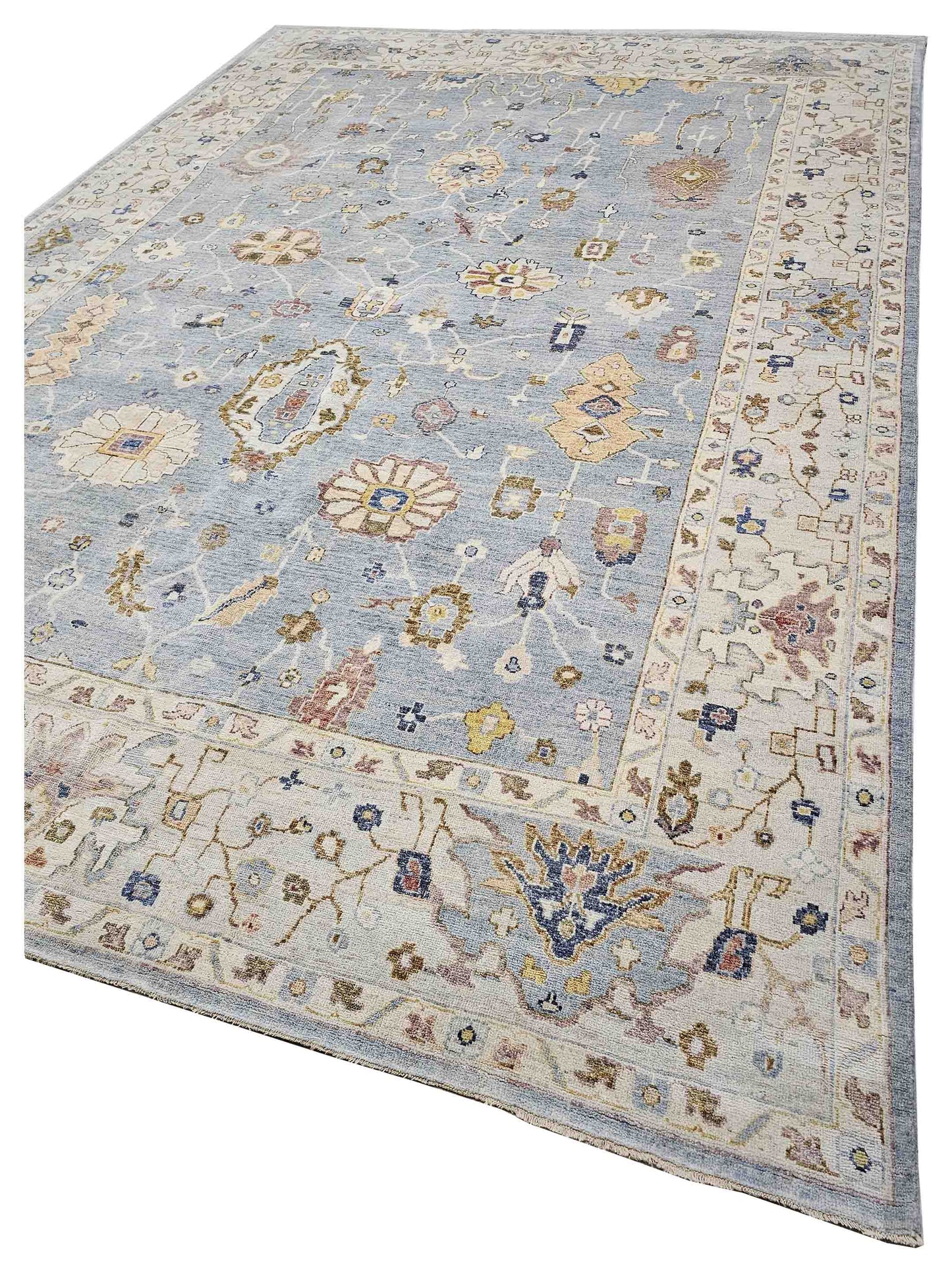 Artisan Julie  Lagoon Sage Green Traditional Knotted Rug