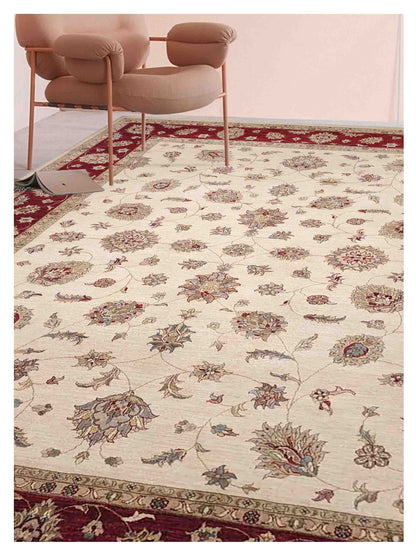 Artisan Zara Beige Red Traditional Knotted Rug - Rugs - Artisan - Atlanta Designer Rugs