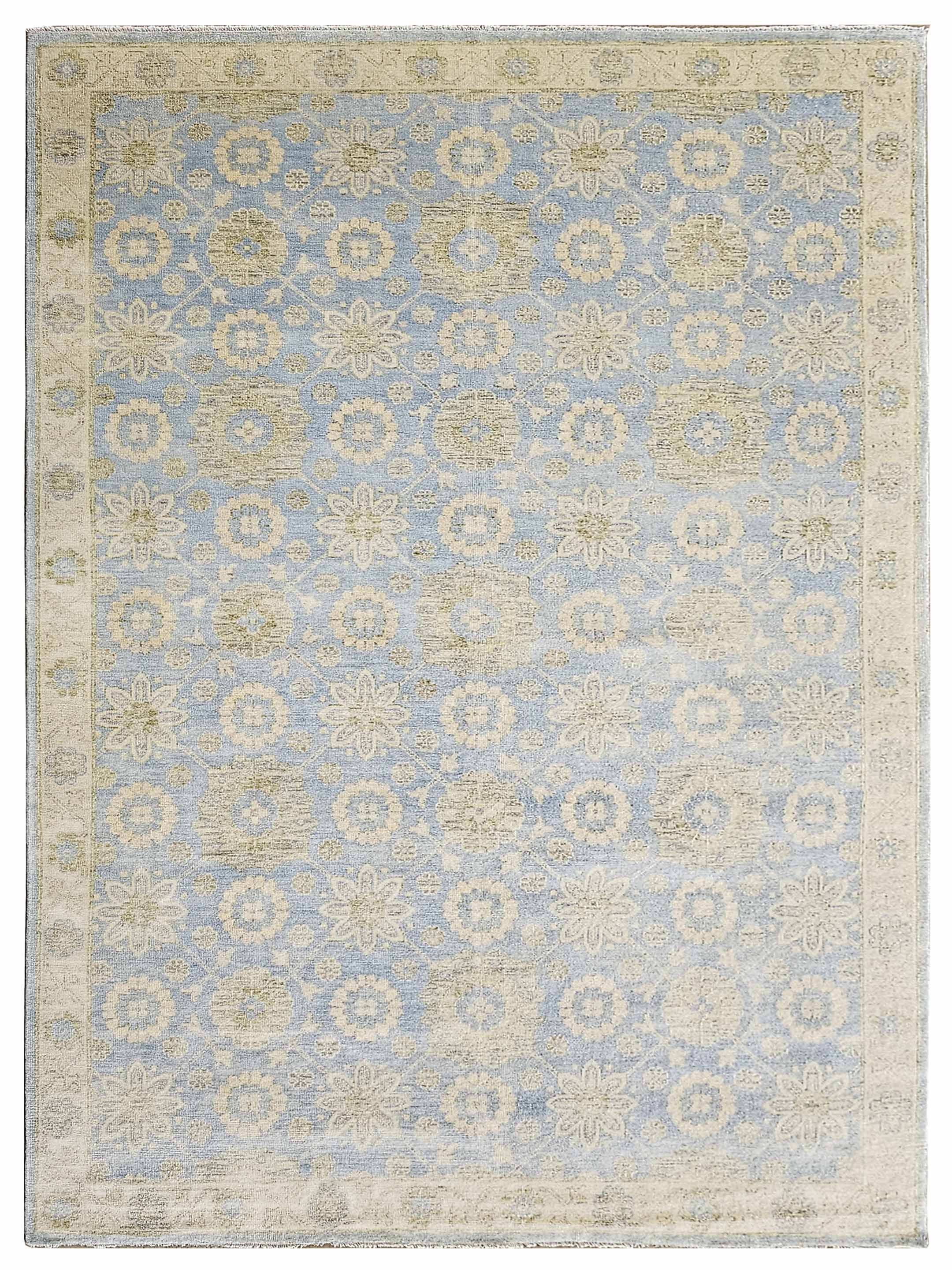 Artisan Zara Lt.Blue Ivory Traditional Knotted Rug – Atlanta Designer Rugs