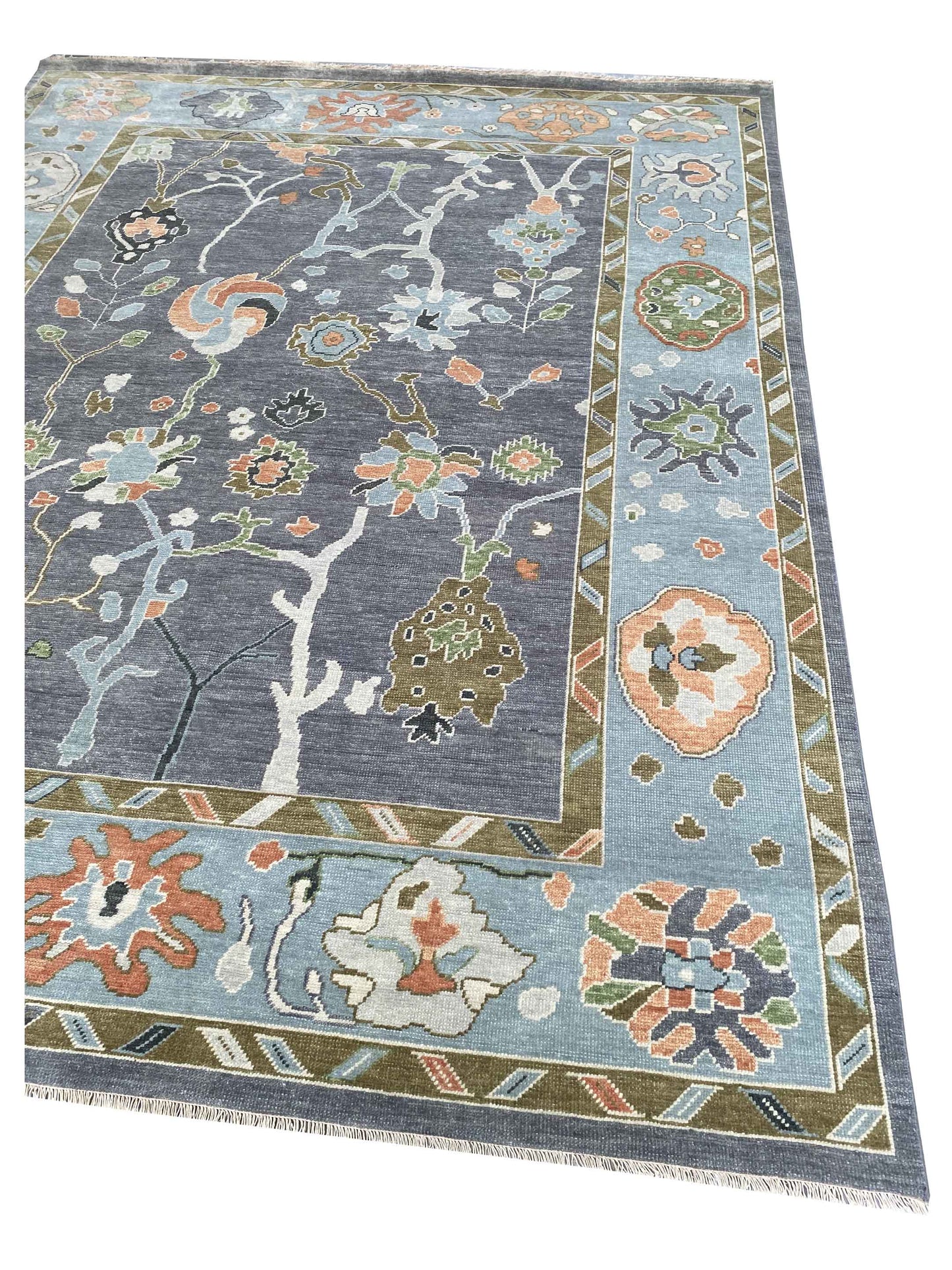 Artisan Blossom  Grey  Traditional Knotted Rug