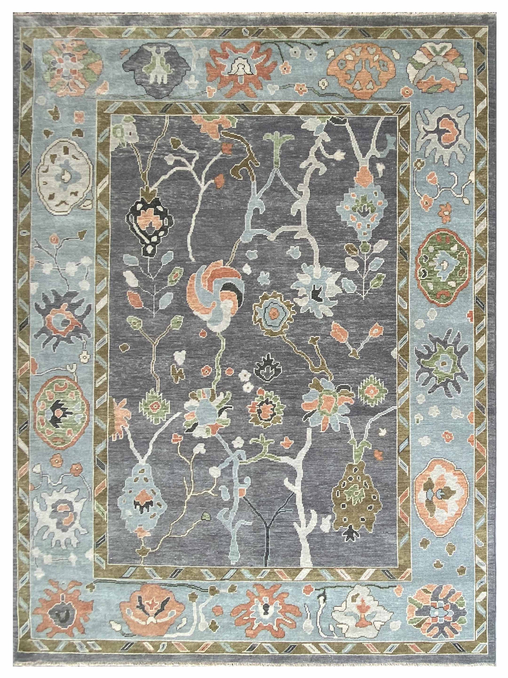 Artisan Blossom FB-536 Grey Traditional Knotted Rug