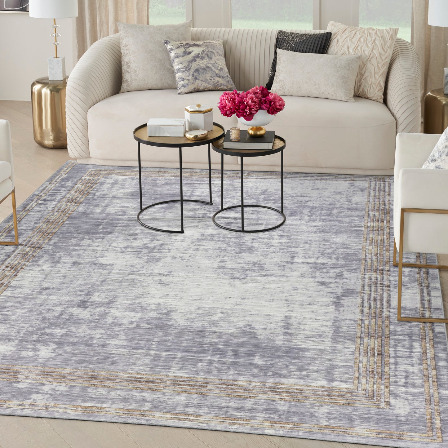 Inspire Me! Home Décor Daydream DDR03 Silver  Contemporary Machinemade Rug