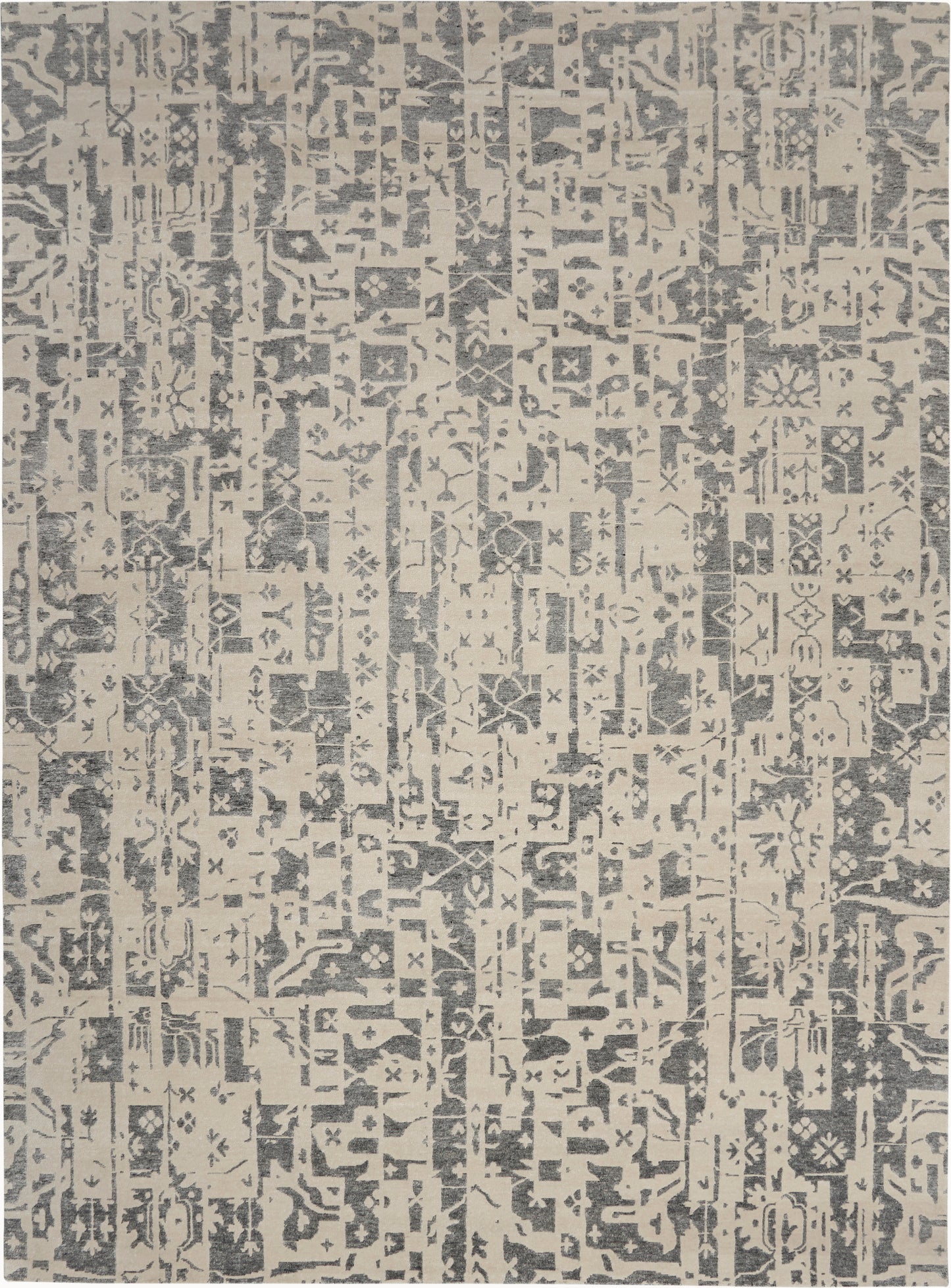 Nourison Home Silk Shadows SHA19 Ivory Grey  Transitional Knotted Rug