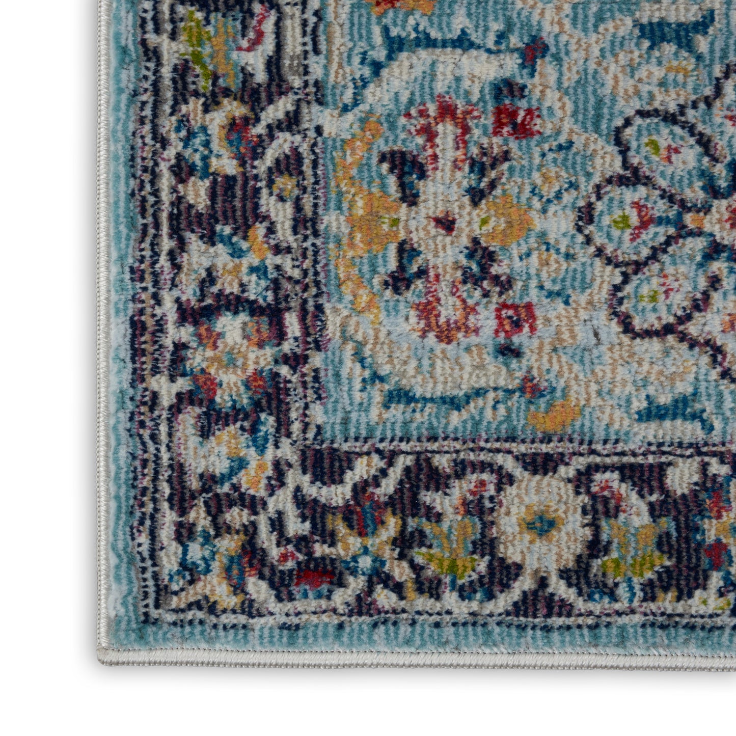 Nourison Home Ankara Global ANR14 Teal Multicolor  Traditional Machinemade Rug