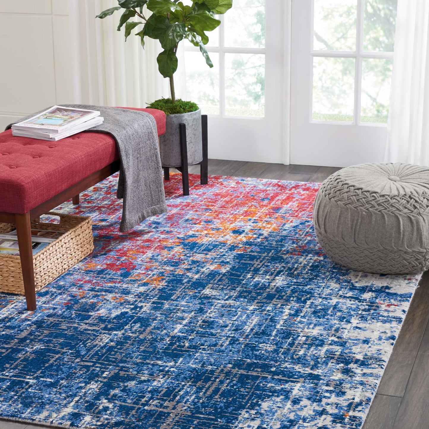 Nourison Home Twilight TWI25 Red Blue  Contemporary Loom Rug