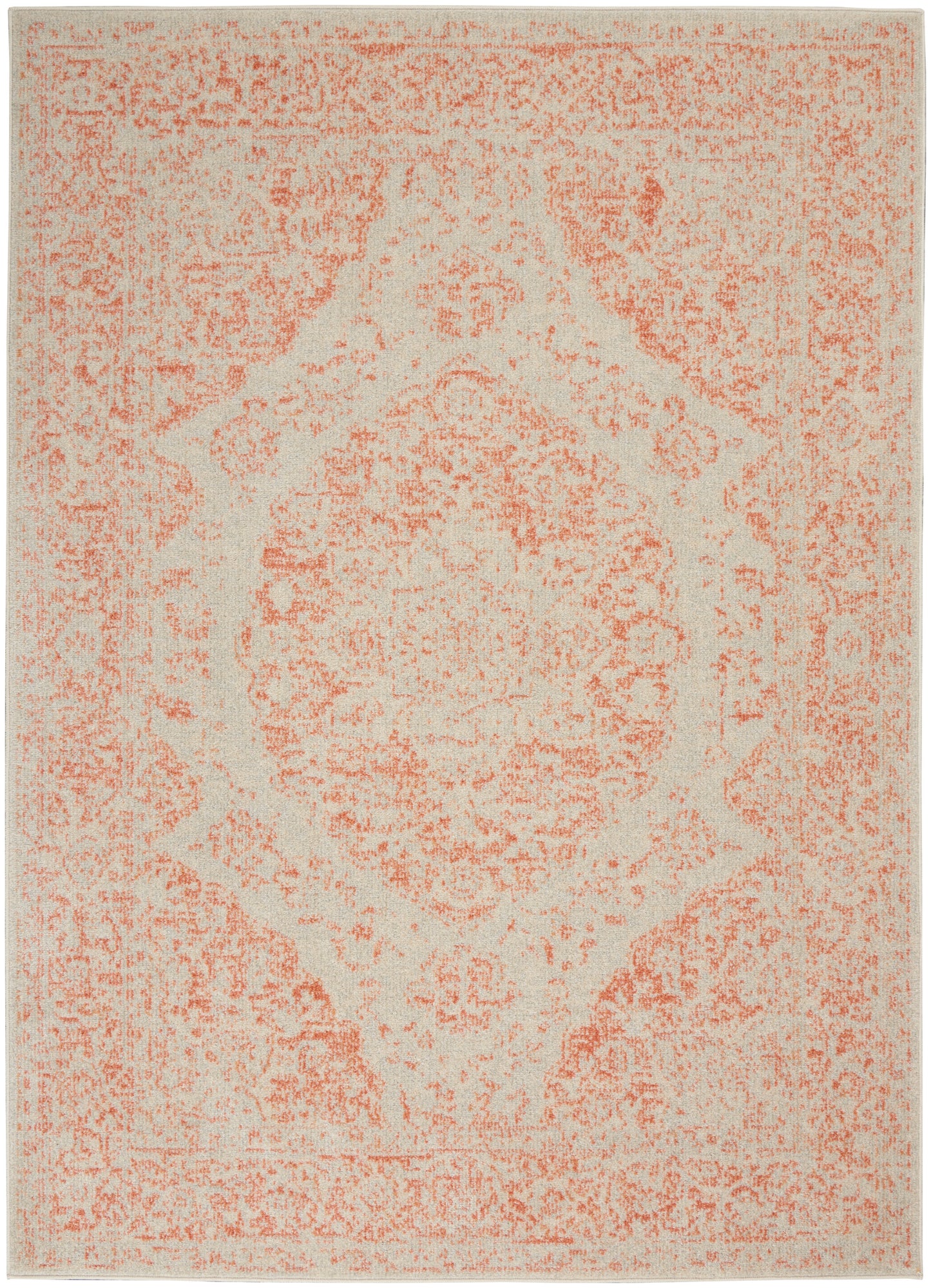 Nourison Home Tranquil TRA05 Ivory Pink  Traditional Machinemade Rug