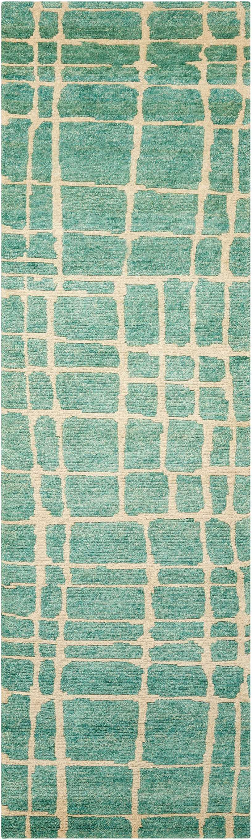 Nourison Home Tahoe Modern MTA03 Turqoise Green Contemporary Knotted Rug