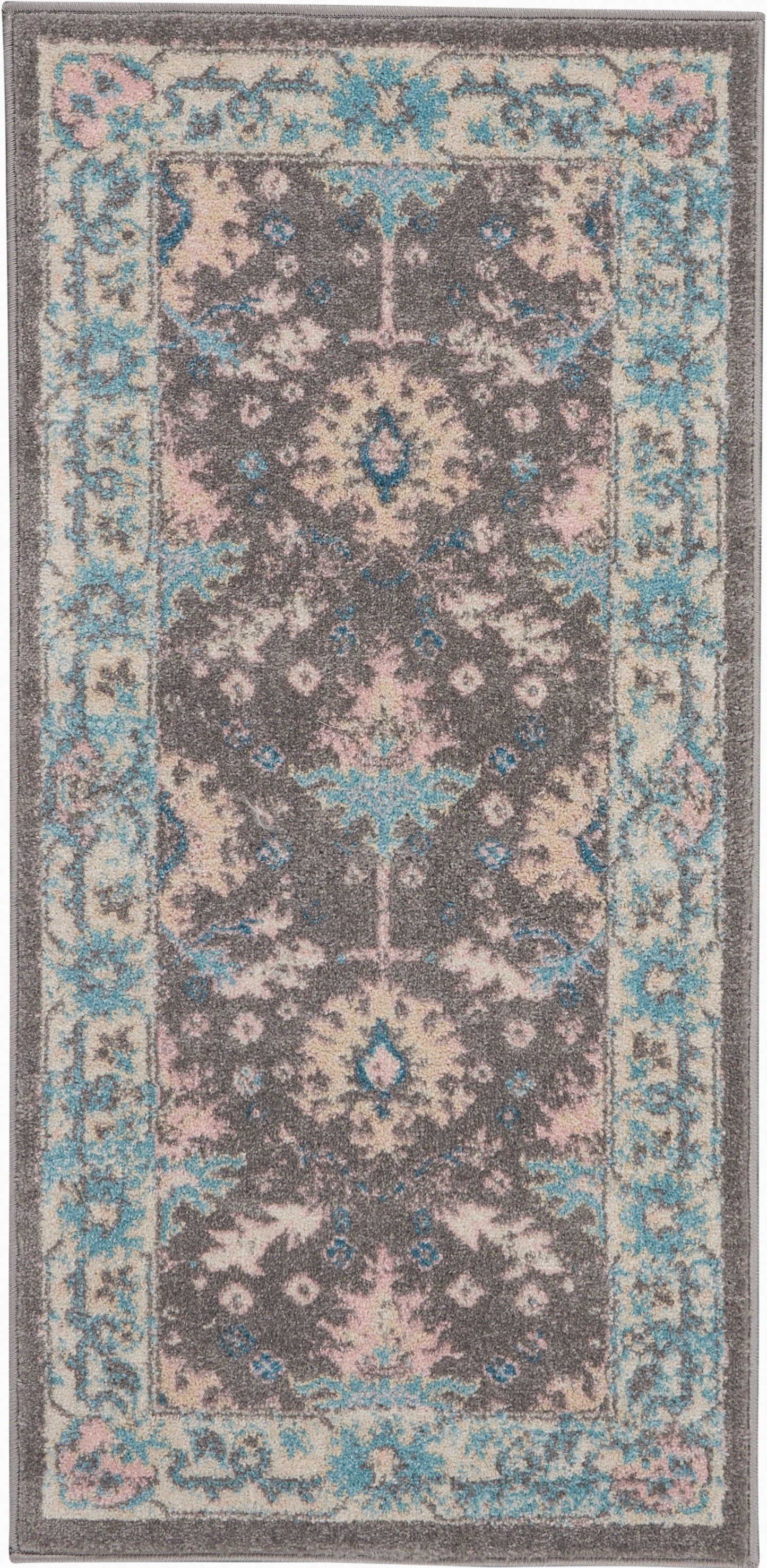Nourison Home Tranquil TRA10 Grey Pink Traditional Machinemade Rug