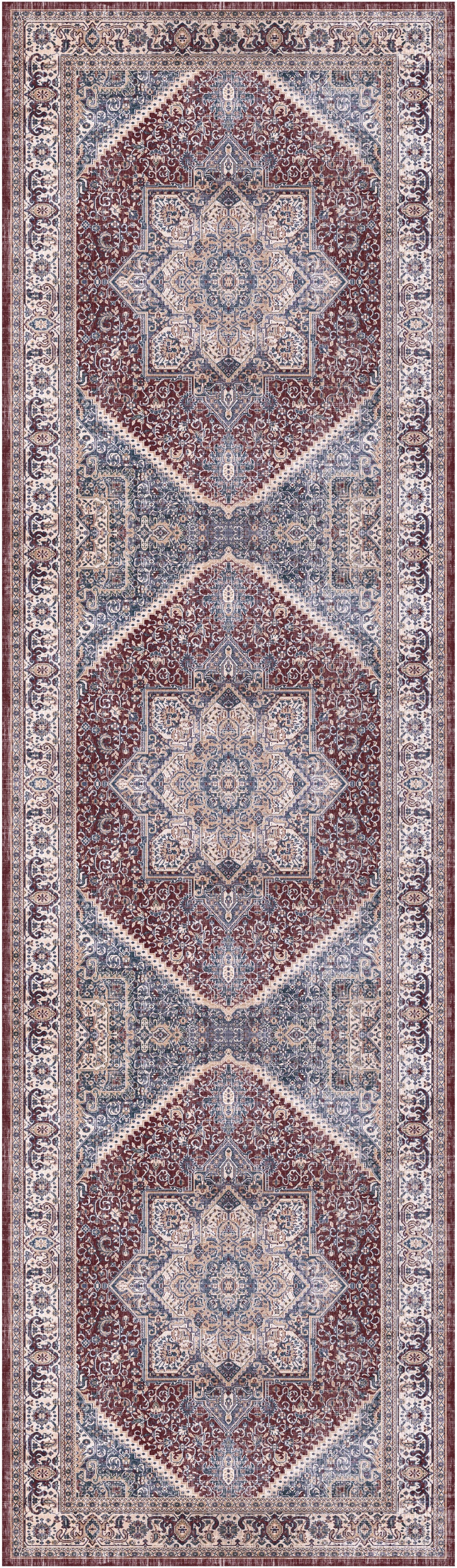 Nourison Home Vintage Home VNH01 Red Blue Traditional Machinemade Rug
