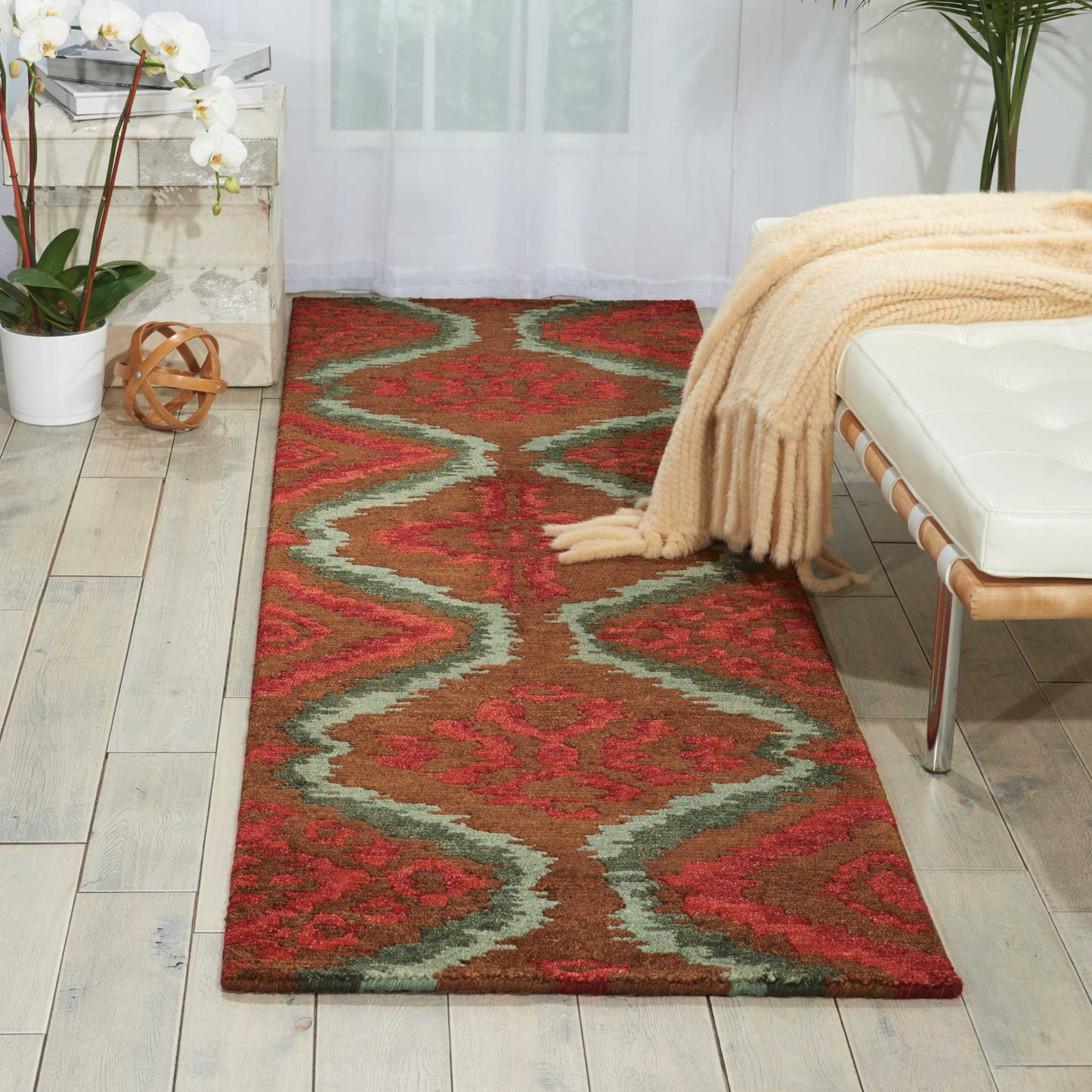 Nourison Home Tahoe MTA06 Brown Red  Contemporary Knotted Rug