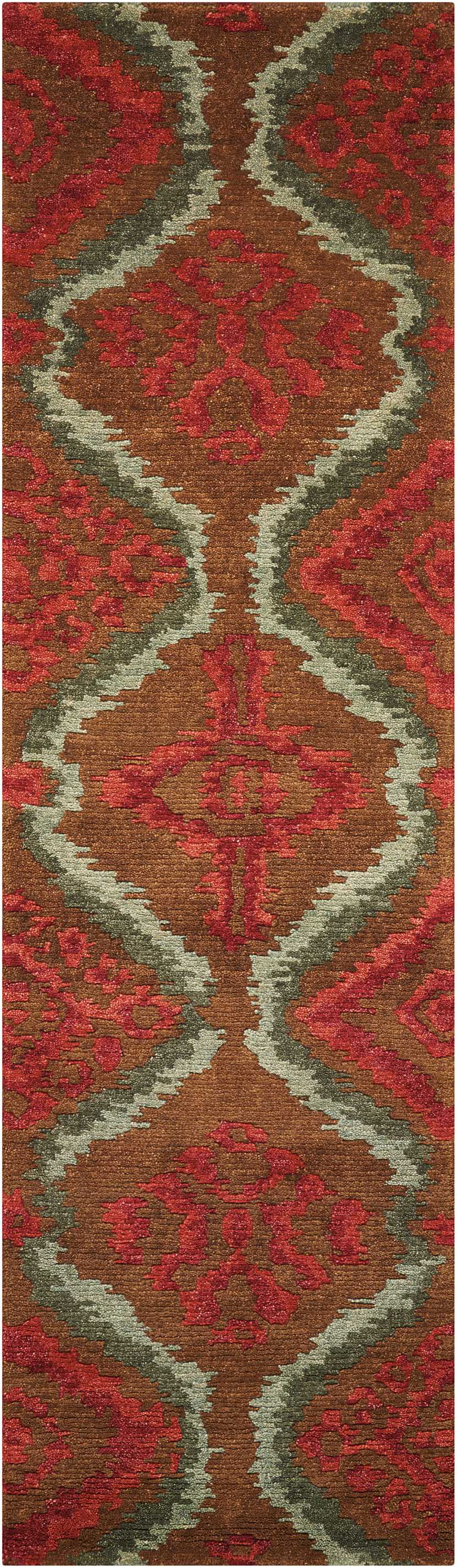 Nourison Home Tahoe MTA06 Brown Red Contemporary Knotted Rug