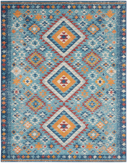 Nourison Home Passion PSN47 Blue Multicolor  Transitional Machinemade Rug